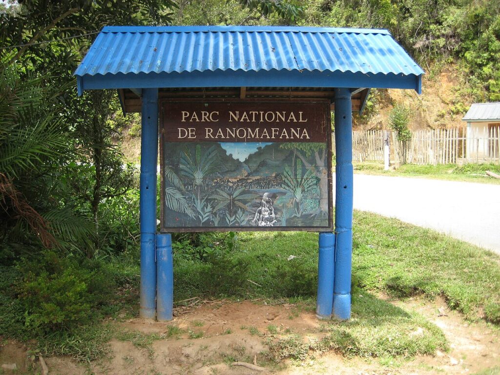 plaque signalisation arrivé Parc national ranomafana